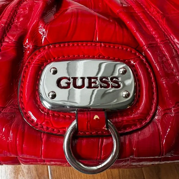 Vintage Guess One of their Iconic Leather Like Croc Print Bags - Picture 7 of 16